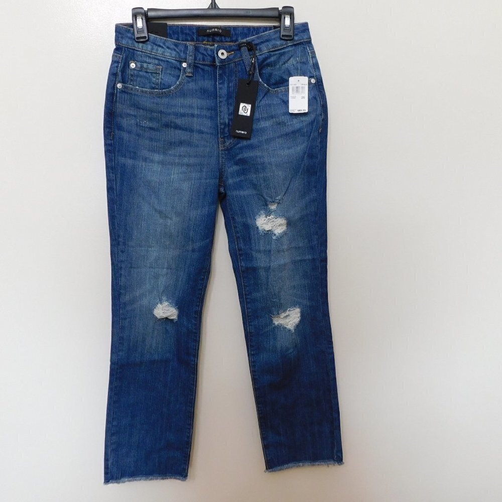 JR125 Numero Ripped High Rise Frayed-Hem Denim Jeans Size 26 x 27